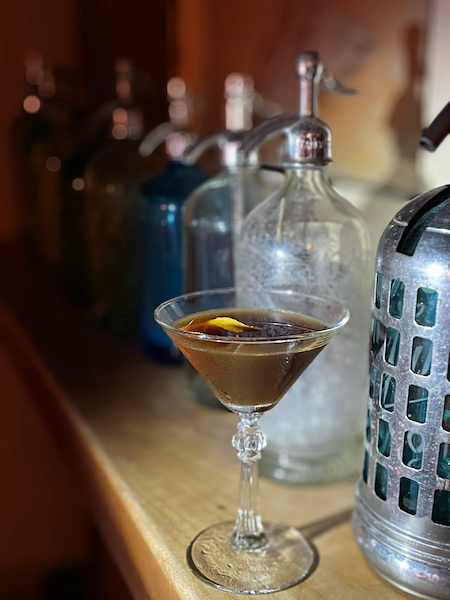 The Black Boulevardier cocktail at Excelsior. 