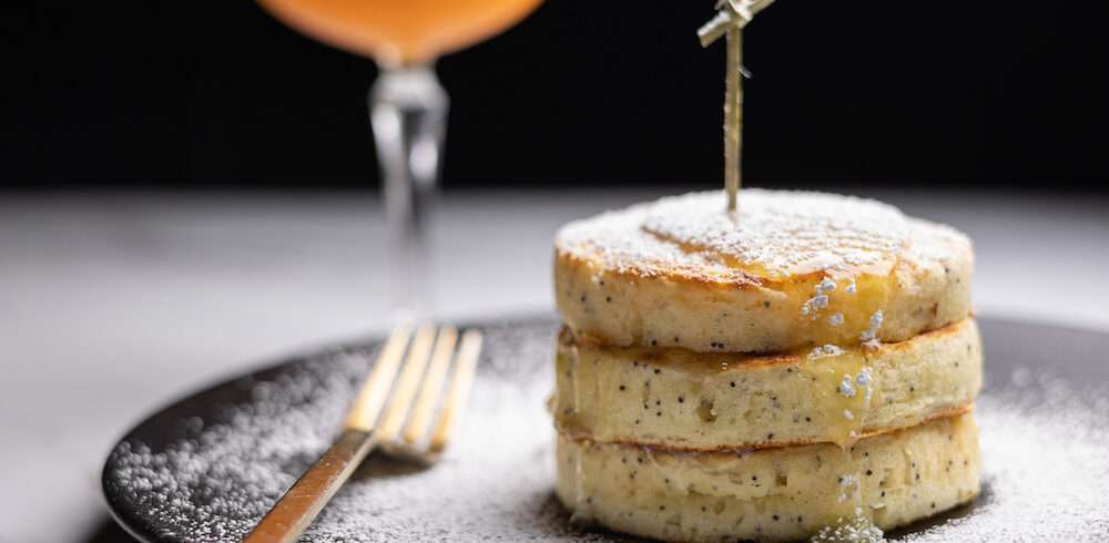 The Lemon Poppyseed Pancakes are a perfect fluffy treat available during the weekend brunch at Tavern on Main.